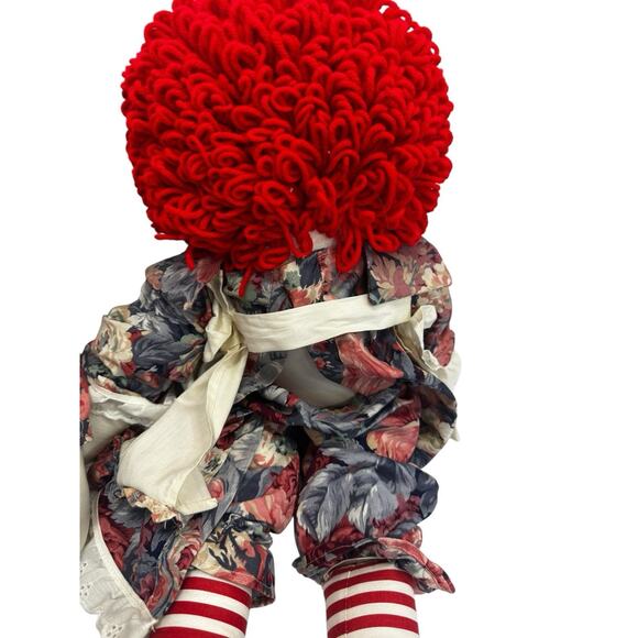 Large 25” VTG Raggedy Ann and Andy Dolls Handmade Floral Clothing Country Core - Picture 5 of 9